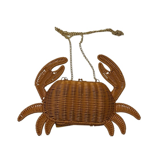 NWT Crab-Shaped Woven Bag with Gold Chain Tommy Bahama - Picture 2 of 5